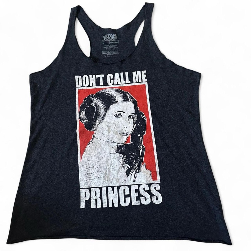Star Wars Black and Red 'Don't Call Me Princess' Tank Top Princess Leila